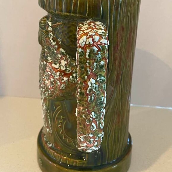 VTG 1975 Large Brutalist Art Pottery Virgo Tankard Stein Vase Signed & Dated - Picture 6 of 14